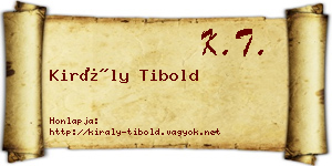 Király Tibold névjegykártya